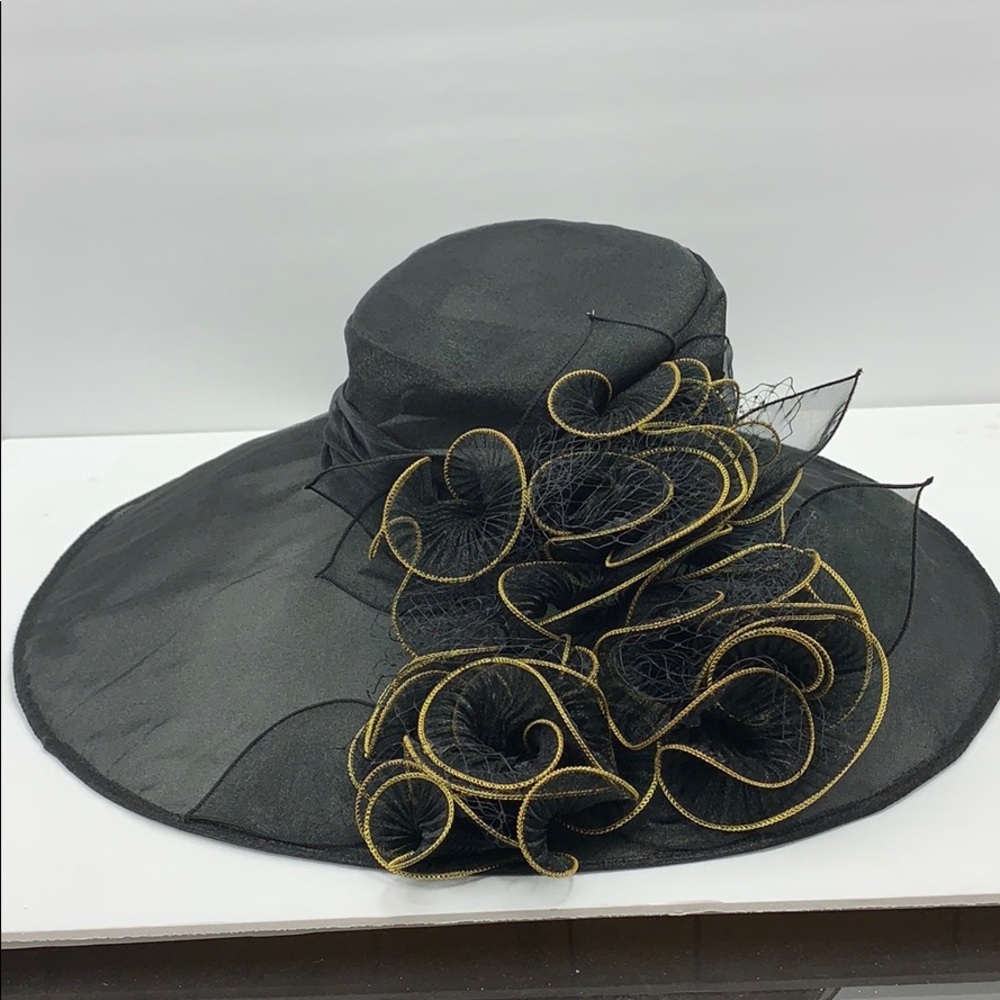 Large black sheet derby hat